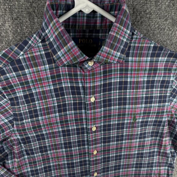 Polo Ralph Lauren Performance Flannel Colorful Plaid Small Classic Fit Purple - Picture 1 of 15